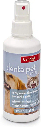 Candioli - Dentalpet Spray Orale alla Clorexidina per Cani e Gatti Confezione 125ml