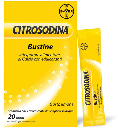 Citrosodina - Effervescente Digestivo Con Calcio Bustine Limone 20 Bustine