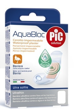 Pic - AquaBloc Cerotto Impermeabile Ultrasottile 10x8 Cm Confezione 5 Pezzi