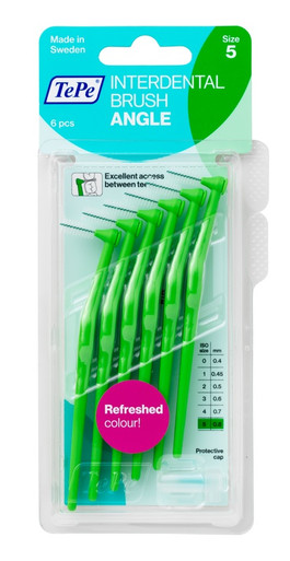 Tepe - Angle Verde ISO 5 Scovolino Angolato per Pulizia Interdentale Confezione 6 Pezzi