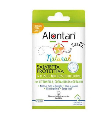 Alontan - Natural Salvietta Protettiva Repellente Confezione 12 Pezzi