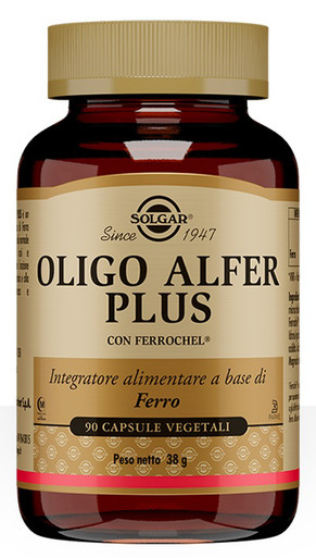 Solgar - Oligo Alfer Plus Integratore Alimentare A Base di Ferro Confezione 90 Capsule