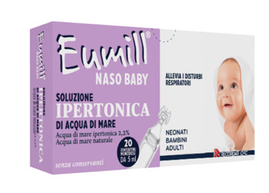Eumill - Naso Baby Soluzione Ipertonica Benessere Vie Respiratorie Confezione 20 Contenitori Monodose