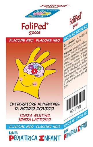 Pediatrica - Foliped Integratore Alimentare di Acido Folico per la Funzione Psicologica e Immunitaria Confezione Gocce 5 ml