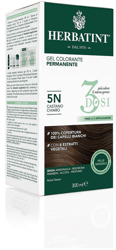Herbatint - 3 Dosi 5N Castano Chiaro Confezione 300 Ml