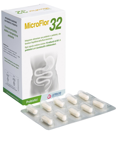 Cemon - MicroFlor 32 Integratore Probiotico Equilibrio Intestinale Confezione 60 Capsule