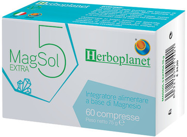 Herboplanet - Magsol 5 Extra Integratore Magnesio Riduce Stanchezza E Affaticamento Confezione 60 Compresse
