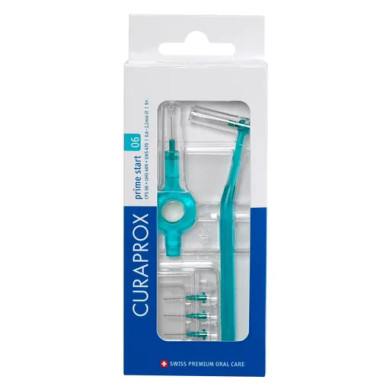 Curaprox - CPS 06 Prime Start Turchese Scovolini Interdentali Confezione 5 Spazzoli + Maniglia