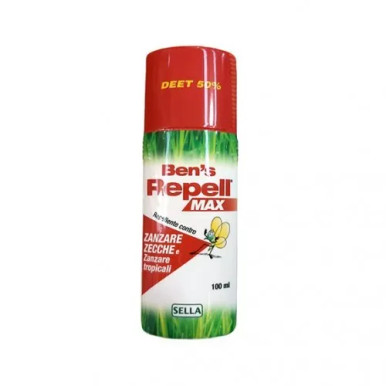 Sella - Ben's Repellente Zanzare E Zecche Max Biocida DEET 50% Confezione 100 Ml