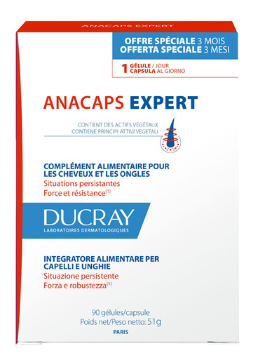 Ducray - Anacaps Expert Integratore Capelli e Unghie Confezione 90 Capsule