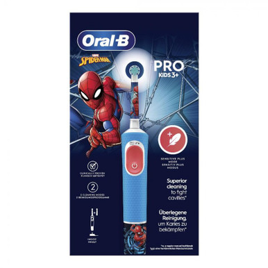 Oral B - Spazzolino Elettrico Bambini Spiderman + 1 Testina Di Ricambio