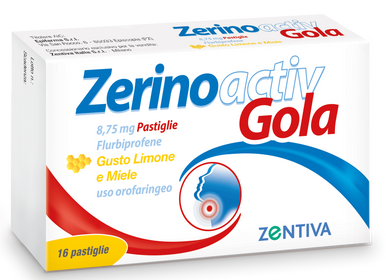 Zerinoactiv - Gola Confezione 16 Pastiglie Limone e Miele (Scadenza Prodotto 06/2026)