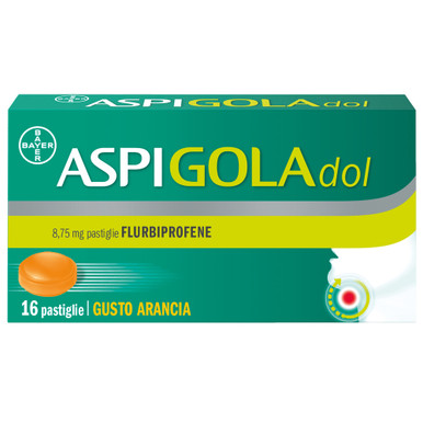 Aspi Gola - Dol Antinfiammatorio Mal Di Gola Caramelle Senza Zucchero Arancia 16 Pastiglie