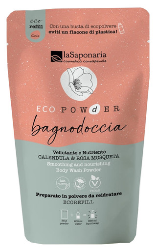 La Saponaria - Ecopowder Bagnodoccia Confezione Calendula e Rosa Mosqueta Confezione 25 Gr (Equivalgono a Circa 225 Ml)