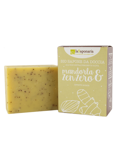 La Saponaria - Sapone Doccia Mandorle e Zenzero Confezione 100 Gr