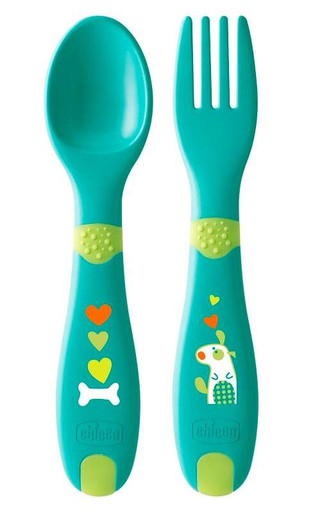 Chicco - Posatine 12m+ Verde Confezione 2 Pezzi