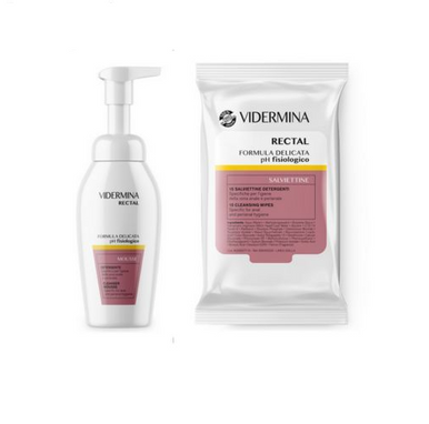 Vidermina - Rectal Mousse Confezione 165 Ml + 15 Salviette IN OMAGGIO (Scadenza Prodotto 06/2026)