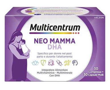 Multicentrum - Neo Mamma DHA Integratore Multivitaminico Confezione 30+30 Compresse