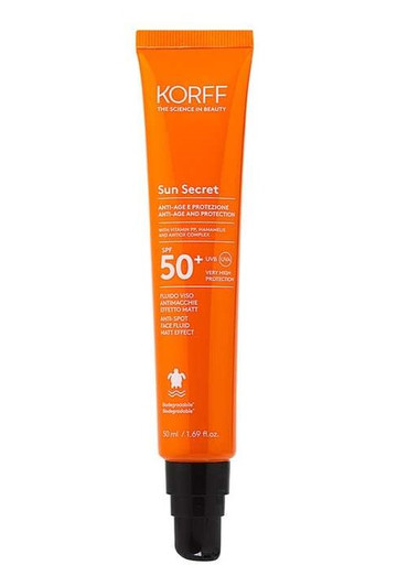 Korff - Sun Secret Fluido Viso Anti-Macchie Effetto Matt Spf50+ Confezione 50 Ml