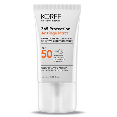 Korff - 365 Protection Antiage Matt Gel Crema Viso Mattificante Spf50+ Confezione 40 Ml
