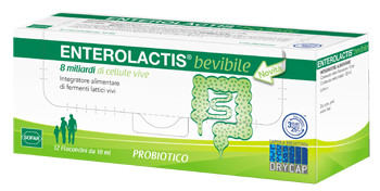 Enterolactis - Bevibile 8 Miliardi Di Cellule Vive Confezione 12X10 Ml ESAURIMENTO SCORTE (Scadenza Prodotto 03/2026) + 1 Confezione OMAGGIO