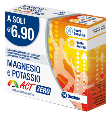 Act - Magnesio E Potassio Act Integratore Di Sali Minerali Confezione 14 Bustine