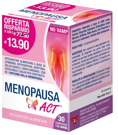 Act - Menopausa Act No Vamp Integratore Per Contrastare I Disturbi Della Menopausa Confezione 30 Compresse
