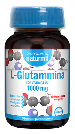 Dietmed - Naturmil L-Glutammina Integratore Energizzante Confezione 60 Compresse (Scadenza Prodotto 02/2026)