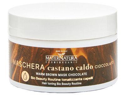 MaterNatura - Maschera Tonalizzante Caldo Cioccolato per Capelli Castani Confezione 200 Ml