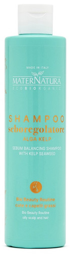 MaterNatura - Shampoo Seboregolatore all'Alga Kelp per Capelli Grassi Confezione 250 Ml