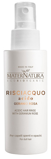 MaterNatura - Risciacquo Acido al Geranio Rosa per Capelli Luminosi Confezione 150 Ml