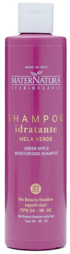 MaterNatura - Shampoo Idratante Capelli Ricci alla Mela Verde Confezione 250 Ml