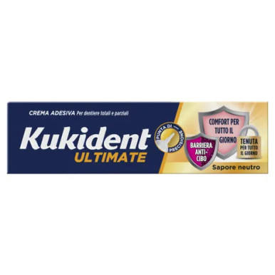 Kukident - Ultimate Crema Adesiva Per Dentiera Sapore Neutro Confezione 40 Gr