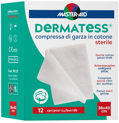Master Aid - Dermatess Garza Idrofila Cotone 36X40 Cm Confezione 12 Pezzi