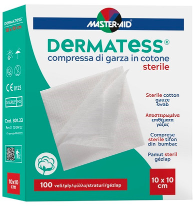 Master Aid - Dermatess Garza Idrofila Cotone 10X10 Cm Confezione 100 Veli