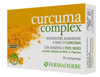 Farmaderbe - Curcuma Complex Integratore Alimentare Digestione E Regolarità Confezione 30 Compresse