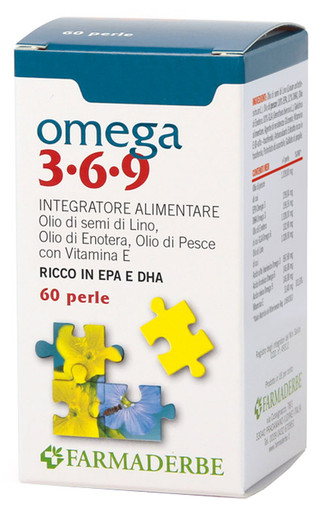 Farmaderbe - Omega 3-6-9 Integratore Alimentare Benessere Organismo Confezione 60 Perle