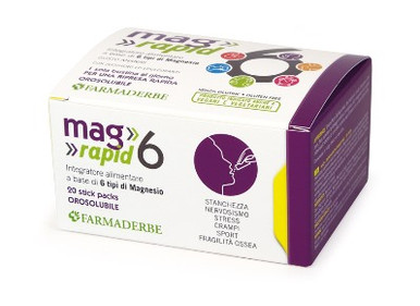 Farmaderbe - Mag - Rapid Integratore Magnesio Stanchezza E Stress Confezione 20 Bustine