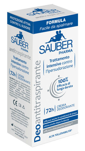 Sauber - Stop Trattamento Anti-Traspirante Deodorante in Crema 72h Confezione da 30 Ml
