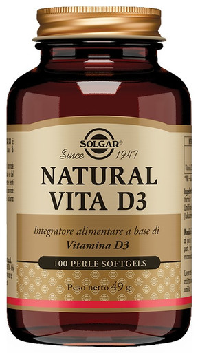 Solgar - Natural Vita Integratore Vitamina D3 Confezione 100 Perle