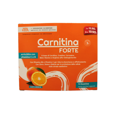 Sanavita - Carnitina Forte Integratore contro la Stanchezza Confezione 14 Bustine