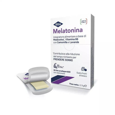 Ibsa - Melatonina Integratore Regolarità Sonno Confezione 30 Film Orali