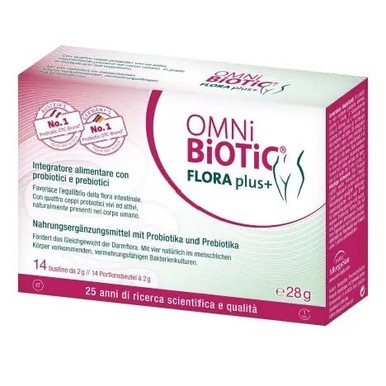 Omni Biotic - Flora Plus+ Integratore Benessere Digestivo Confezione 14 Bustine