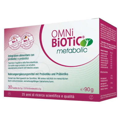 Omni Biotic - Metabolic Integratore Alimentare Con Probiotici e Prebiotici Confezione 30 Bustine