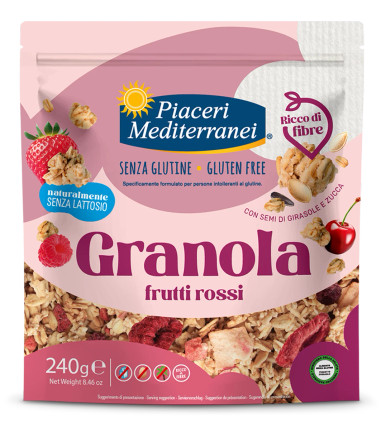 Piaceri Mediterranei - Granola Frutti Rossi Senza Glutine Confezione 240 Gr