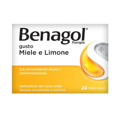 Benagol - Gusto Miele e Limone per il Mal di Gola Confezione 24 Pastiglie