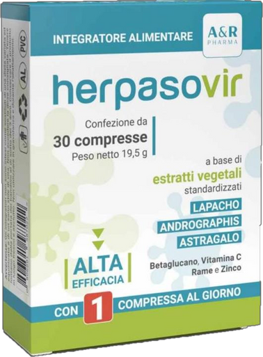 Herpaso - Herpasovir Integratore Difese Immunitarie Confezione 30 Compresse