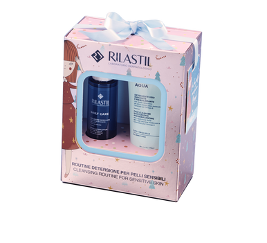Rilastil - Cofanetto Natale Detersione Acqua Detergente Viso Idratante + Daily Care Soluzione Micellare