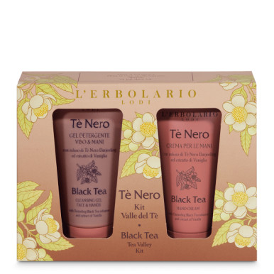 L'Erbolario - Tè Nero Kit Valle Del Tè Gel Detergente Viso E Crema Mani Confezione Confezione 75 + 50 Ml