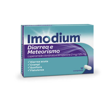 Imodium - Diarrea e Meteorismo Confezione 12 Compresse